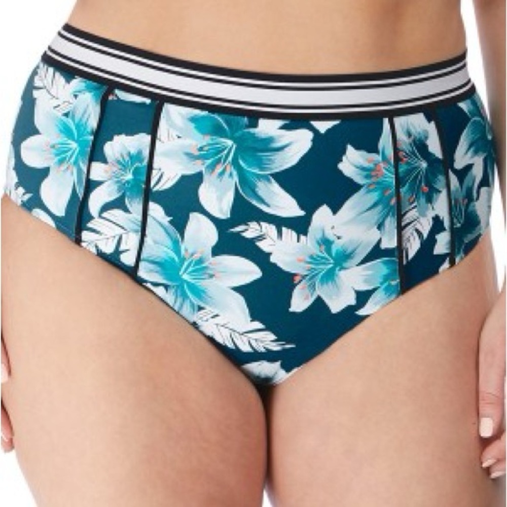 Elomi Swim Size 20 Island Lily High Leg Brief Bottom